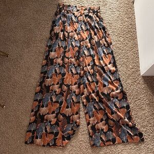 Pattern silk trousers